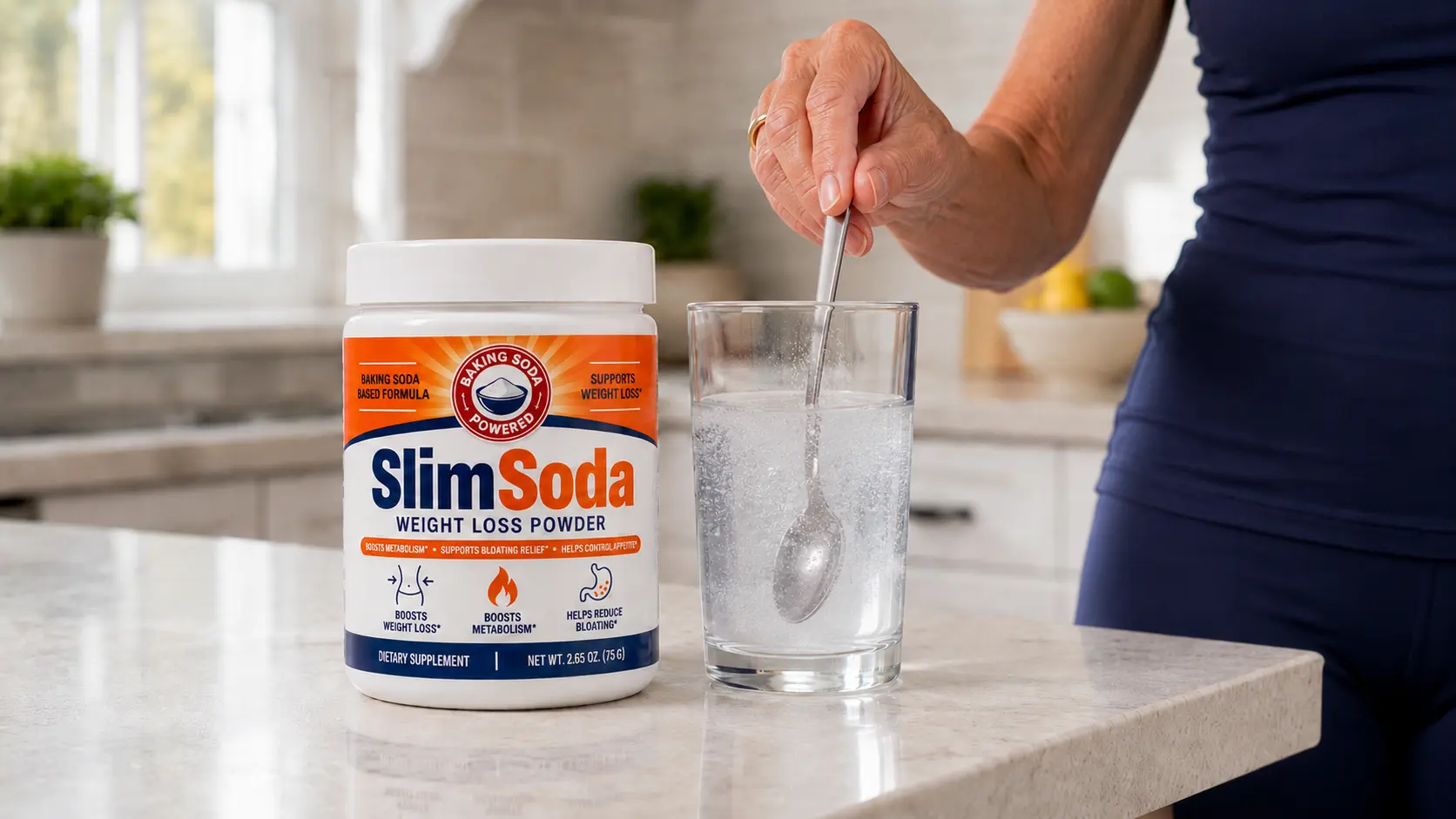 Mixing SlimSoda into water